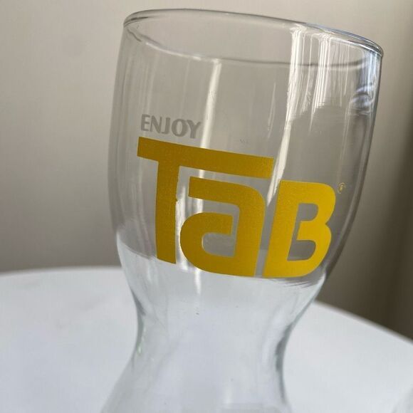 Vintage 1970s TAB Soda Collector Hourglass Drinking Glass - Set of Three and Tan - Picture 5 of 6